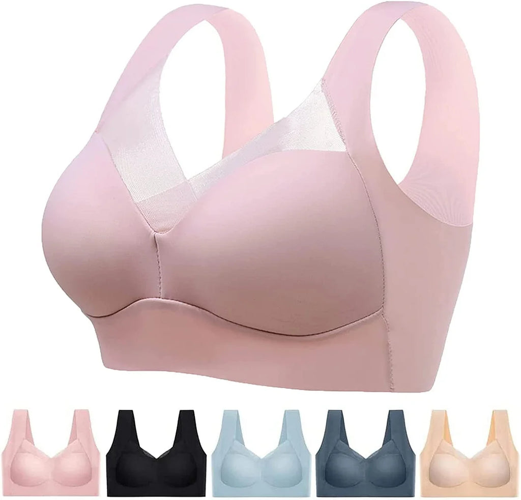 Buy Seamless Bra Gather Adjustable Women's Bra Underwear Push Up Bra Brand  Support Everyday Intimates Plus Size Women#0221 Khaki Cup Size M at